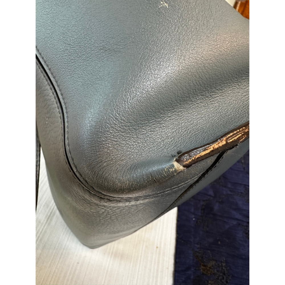Chloé Leather Slate Blue Leather & Gray Suede Tote Bag - Picture 11 of 16